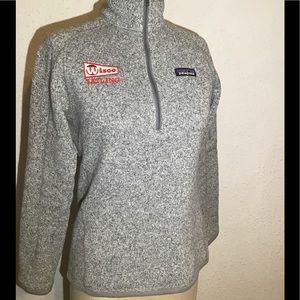 Patagonia better gray fleece 1/4 zip jacket with “WISCO SAILING “ logo small